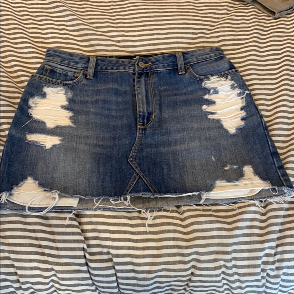 Hollister High Rise Jean Skirt